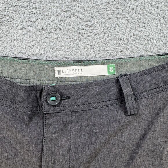Linksoul Shorts‎ Mens 36 Gray Stretch Performance Golf Hybrid Recycled Comfort - Picture 2 of 7